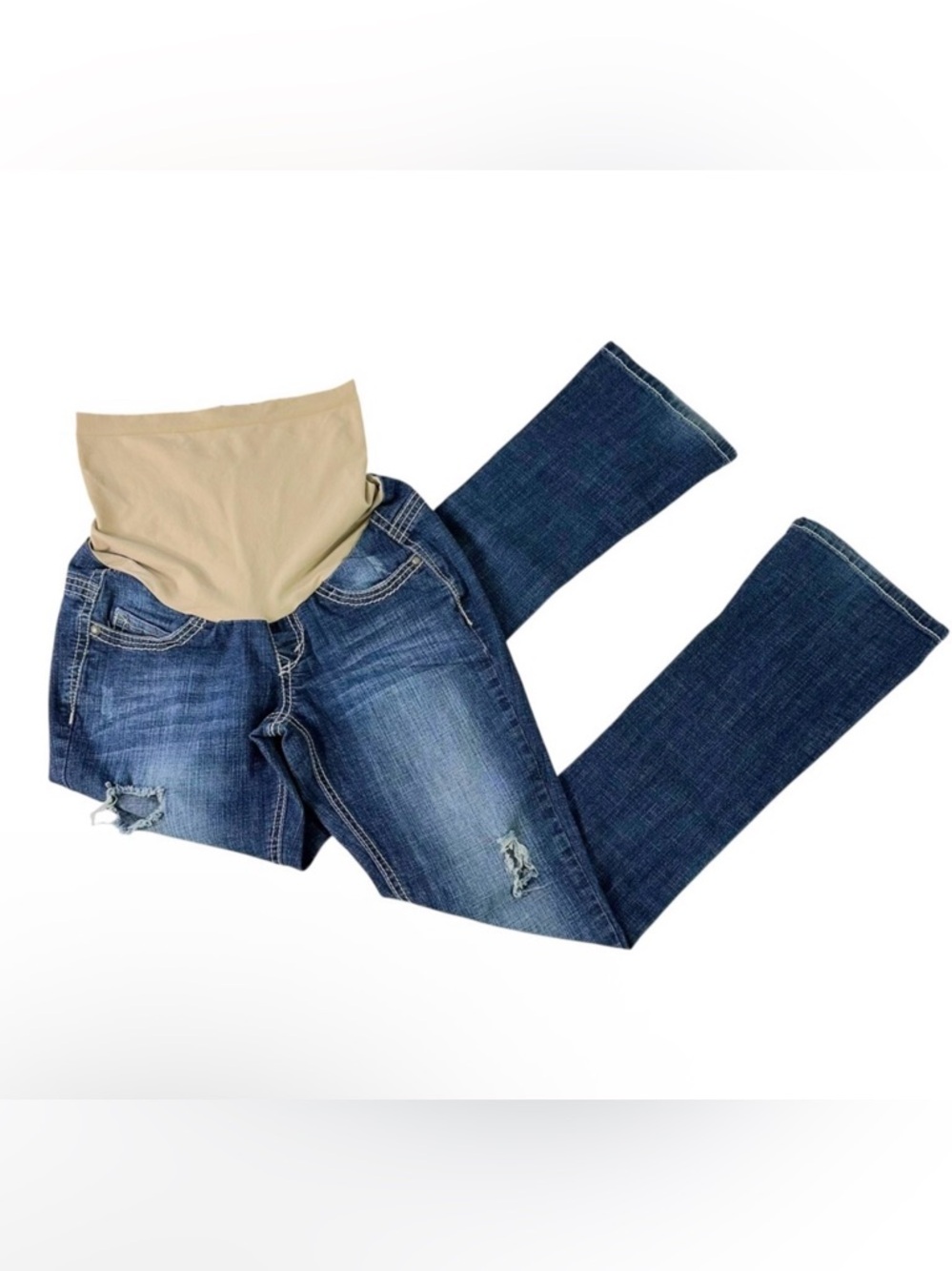 WallFlower Maternity Jeans Small Bootcut Medium Wash Stretch Y2K Denim Pants